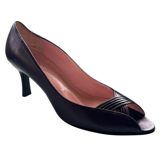 Amalfi Exclusively for Nordstrom Womens Leather Purple Peep Toe Heels  8AA Italy - Picture 1 of 13